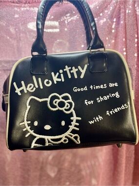 Hello Kitty Black Satchel with White Trim